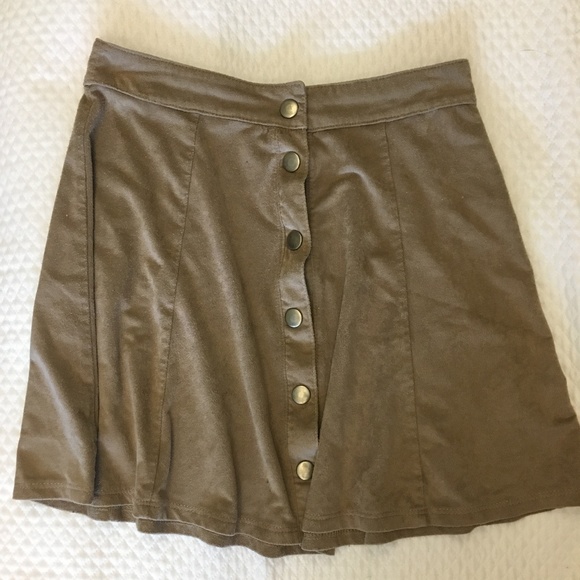 Tilly's Dresses & Skirts - Brown suede button down skirt